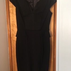 Black French Connection Peplum Dress Size 8